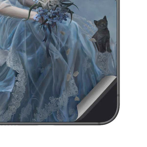 Fairy with Black Cat Sitting on Moon by Nene Thomas Galaxy A14 5G Skin