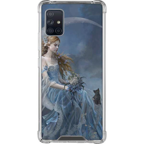 Fairy with Black Cat Sitting on Moon by Nene Thomas Galaxy A51 5G Clear Case