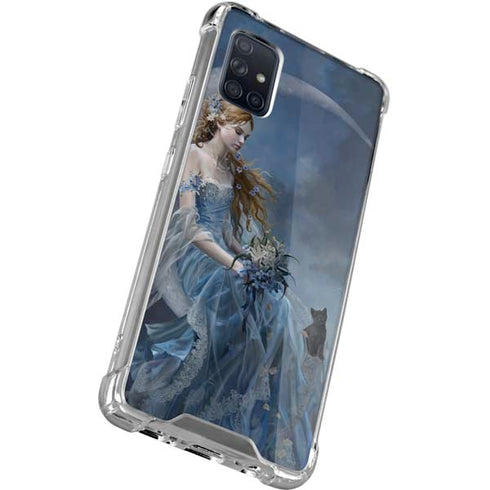 Fairy with Black Cat Sitting on Moon by Nene Thomas Galaxy A51 5G Clear Case