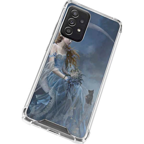 Fairy with Black Cat Sitting on Moon by Nene Thomas Galaxy A52 5G Clear Case