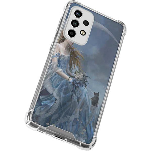 Fairy with Black Cat Sitting on Moon by Nene Thomas Galaxy A53 5G Clear Case