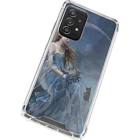 Fairy with Black Cat Sitting on Moon by Nene Thomas Galaxy A72 5G Clear Case