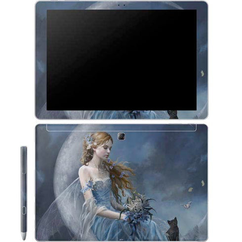 Fairy with Black Cat Sitting on Moon by Nene Thomas Galaxy Book 12in Skin