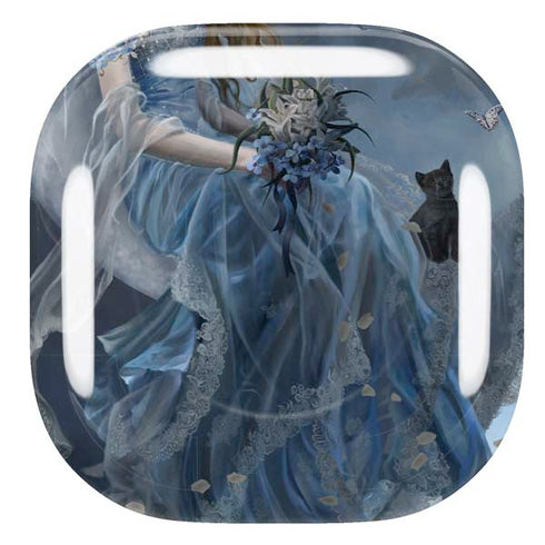 Fairy with Black Cat Sitting on Moon by Nene Thomas Galaxy Buds Live Skin