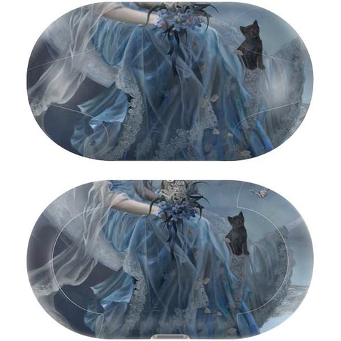 Fairy with Black Cat Sitting on Moon by Nene Thomas Galaxy Buds Plus Skin