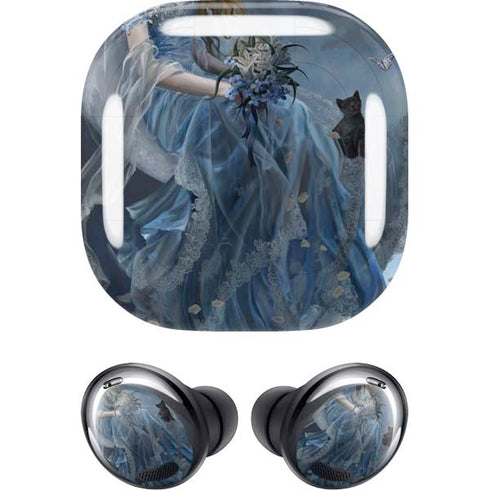 Fairy with Black Cat Sitting on Moon by Nene Thomas Galaxy Buds Pro Skin