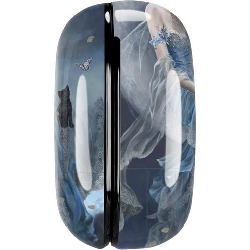 Fairy with Black Cat Sitting on Moon by Nene Thomas Galaxy Buds Pro Skin
