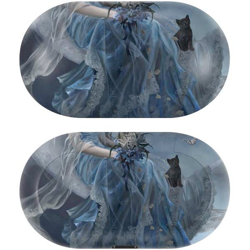 Fairy with Black Cat Sitting on Moon by Nene Thomas Galaxy Buds Skin