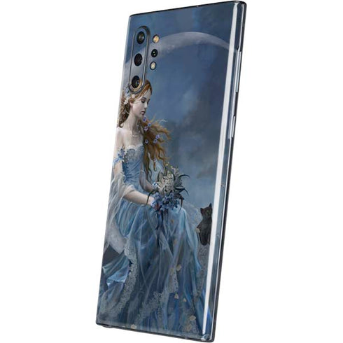 Fairy with Black Cat Sitting on Moon by Nene Thomas Galaxy Note 10 Plus Skin