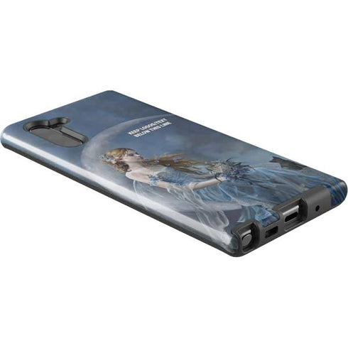 Fairy with Black Cat Sitting on Moon by Nene Thomas Galaxy Note 10 Pro Case