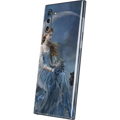 Fairy with Black Cat Sitting on Moon by Nene Thomas Galaxy Note 10 Skin