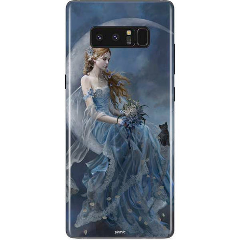 Fairy with Black Cat Sitting on Moon by Nene Thomas Galaxy Note 8 Skin