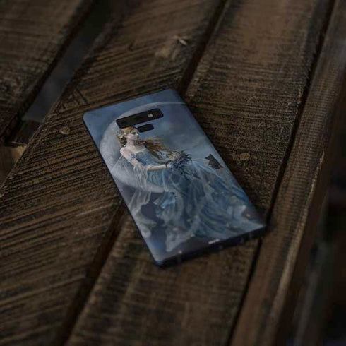 Fairy with Black Cat Sitting on Moon by Nene Thomas Galaxy Note 9 Skin