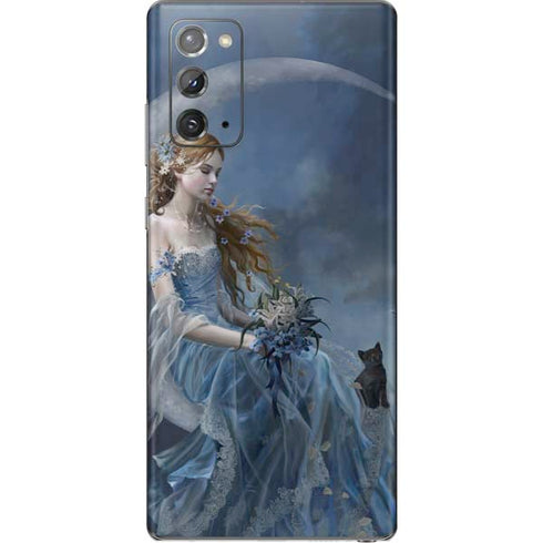 Fairy with Black Cat Sitting on Moon by Nene Thomas Galaxy Note20 5G Skin
