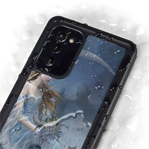 Fairy with Black Cat Sitting on Moon by Nene Thomas Galaxy Note20 5G Waterproof Case