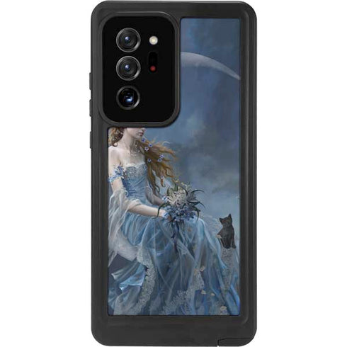 Fairy with Black Cat Sitting on Moon by Nene Thomas Galaxy Note20 Ultra 5G Waterproof Case