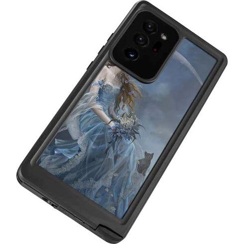 Fairy with Black Cat Sitting on Moon by Nene Thomas Galaxy Note20 Ultra 5G Waterproof Case