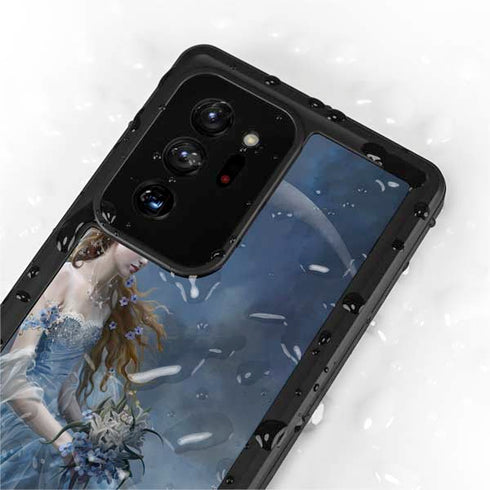 Fairy with Black Cat Sitting on Moon by Nene Thomas Galaxy Note20 Ultra 5G Waterproof Case