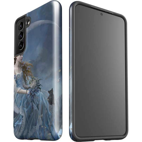 Fairy with Black Cat Sitting on Moon by Nene Thomas Galaxy S21 5G Pro Case