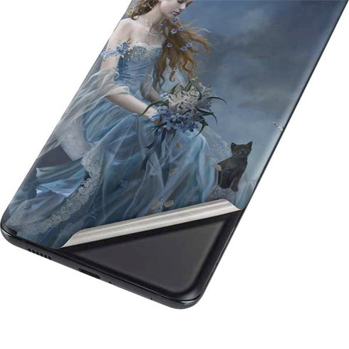 Fairy with Black Cat Sitting on Moon by Nene Thomas Galaxy S21 5G Skin