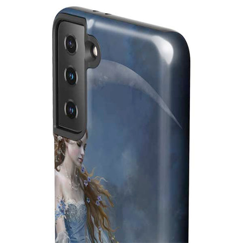 Fairy with Black Cat Sitting on Moon by Nene Thomas Galaxy S21 FE Pro Case