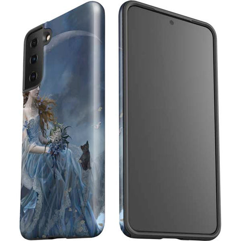 Fairy with Black Cat Sitting on Moon by Nene Thomas Galaxy S21 FE Pro Case