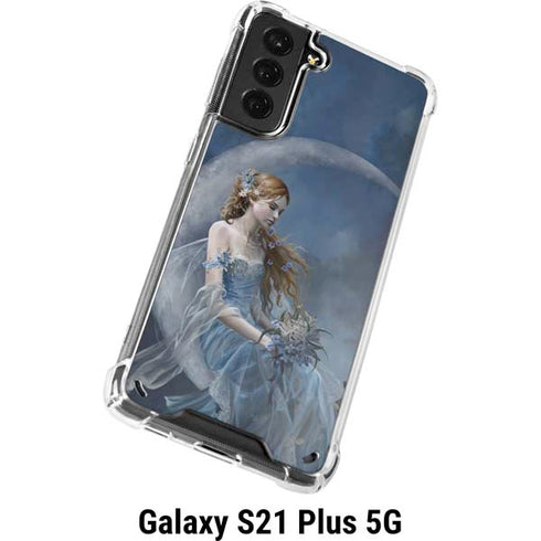 Fairy with Black Cat Sitting on Moon by Nene Thomas Galaxy S21 Plus 5G Clear Case