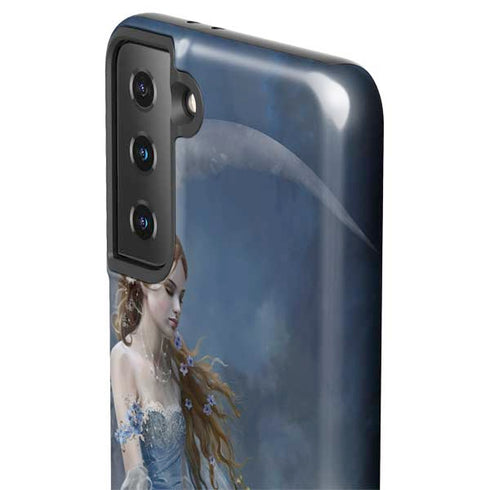 Fairy with Black Cat Sitting on Moon by Nene Thomas Galaxy S21 Plus 5G Pro Case