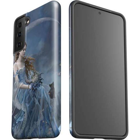 Fairy with Black Cat Sitting on Moon by Nene Thomas Galaxy S21 Plus 5G Pro Case