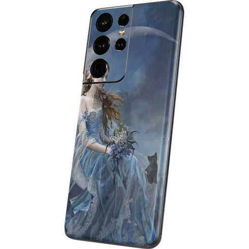 Fairy with Black Cat Sitting on Moon by Nene Thomas Galaxy S21 Ultra 5G Skin