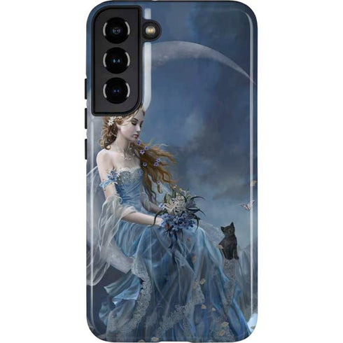 Fairy with Black Cat Sitting on Moon by Nene Thomas Galaxy S22 Plus Pro Case