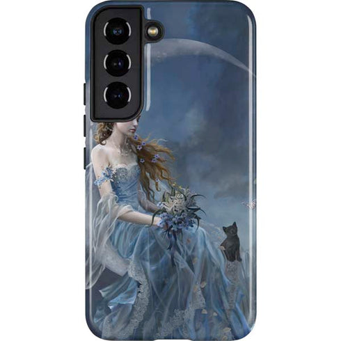 Fairy with Black Cat Sitting on Moon by Nene Thomas Galaxy S22 Pro Case