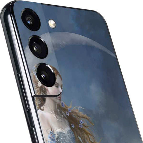 Fairy with Black Cat Sitting on Moon by Nene Thomas Galaxy S22 Skin