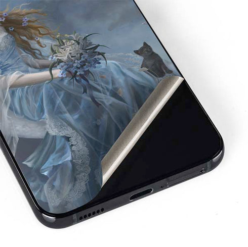Fairy with Black Cat Sitting on Moon by Nene Thomas Galaxy S22 Skin