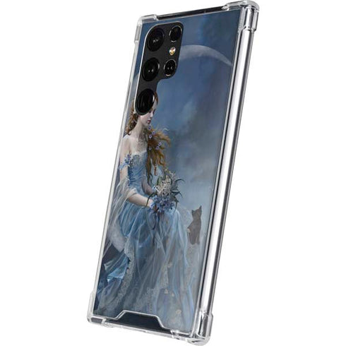 Fairy with Black Cat Sitting on Moon by Nene Thomas Galaxy S22 Ultra Clear Case