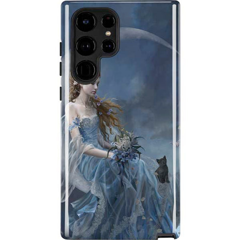 Fairy with Black Cat Sitting on Moon by Nene Thomas Galaxy S22 Ultra Pro Case