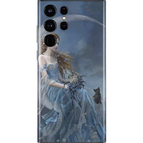 Fairy with Black Cat Sitting on Moon by Nene Thomas Galaxy S22 Ultra Skin