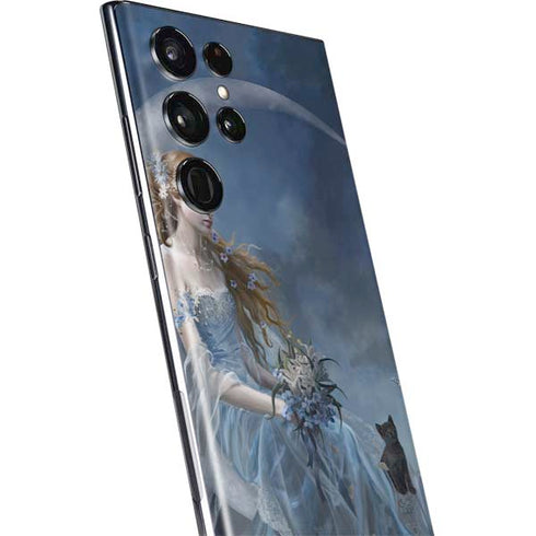 Fairy with Black Cat Sitting on Moon by Nene Thomas Galaxy S22 Ultra Skin