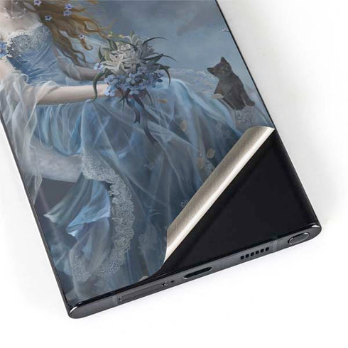 Fairy with Black Cat Sitting on Moon by Nene Thomas Galaxy S22 Ultra Skin