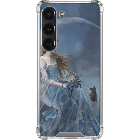 Fairy with Black Cat Sitting on Moon by Nene Thomas Galaxy S23 Clear Case