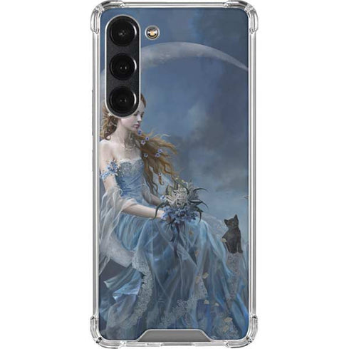 Fairy with Black Cat Sitting on Moon by Nene Thomas Galaxy S23 Plus Clear Case