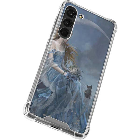 Fairy with Black Cat Sitting on Moon by Nene Thomas Galaxy S23 Plus Clear Case