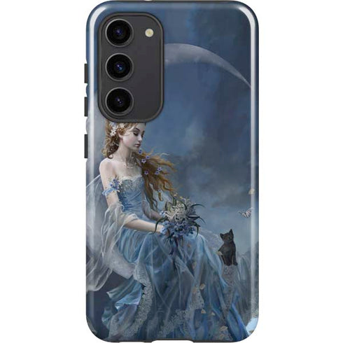 Fairy with Black Cat Sitting on Moon by Nene Thomas Galaxy S23 Plus Pro Case