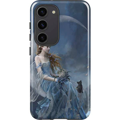 Fairy with Black Cat Sitting on Moon by Nene Thomas Galaxy S23 Pro Case
