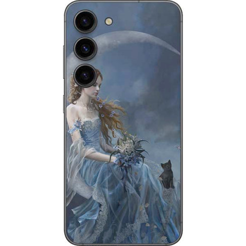 Fairy with Black Cat Sitting on Moon by Nene Thomas Galaxy S23 Skin