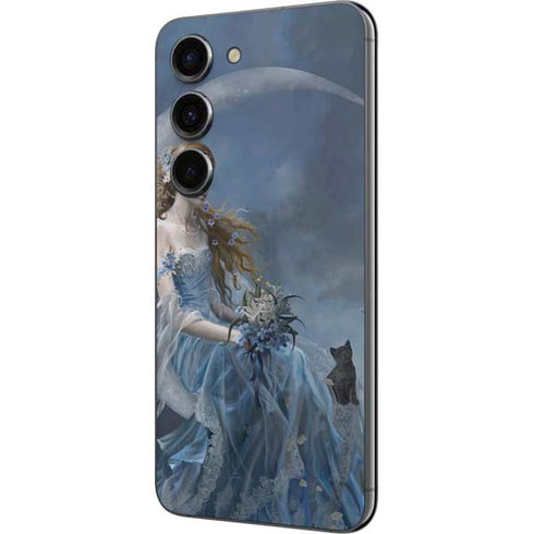 Fairy with Black Cat Sitting on Moon by Nene Thomas Galaxy S23 Skin