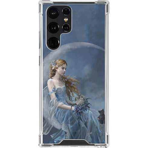 Fairy with Black Cat Sitting on Moon by Nene Thomas Galaxy S23 Ultra Clear Case