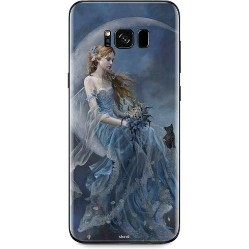 Fairy with Black Cat Sitting on Moon by Nene Thomas Galaxy S8 Plus Skin