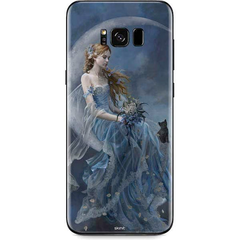 Fairy with Black Cat Sitting on Moon by Nene Thomas Galaxy S8 Skin