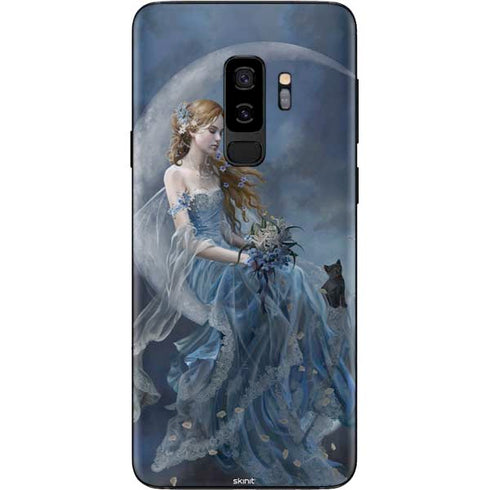 Fairy with Black Cat Sitting on Moon by Nene Thomas Galaxy S9 Plus Skin